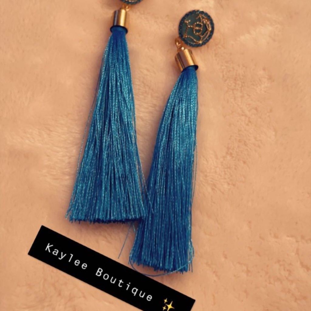 Turquoise Tassel Earrings 10$